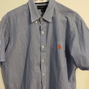 U.S. polo assassin striped button down mens shirt.
